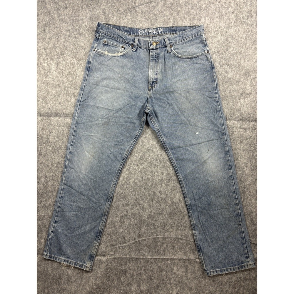Magellan Outdoors Classic Men's Straight Leg Denim Jeans Casual Light Wash 36x30